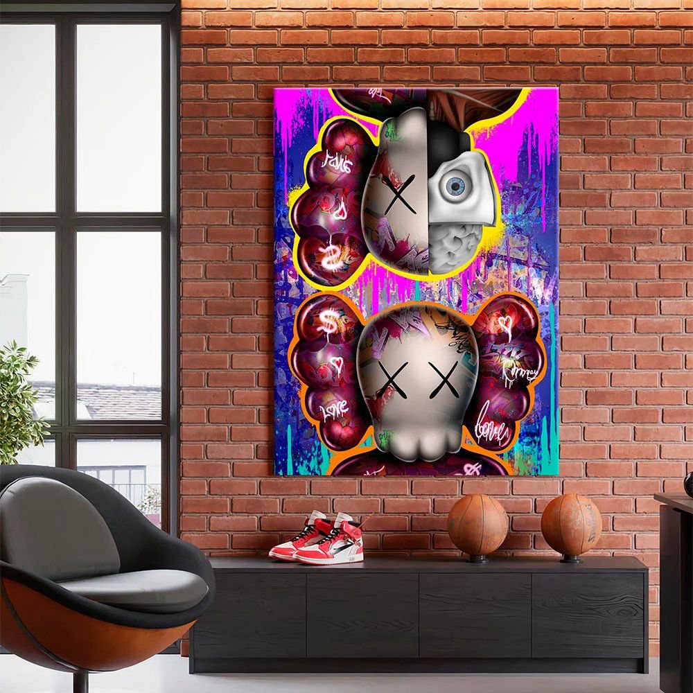 Quadro Decorativo Kaws Graffiti