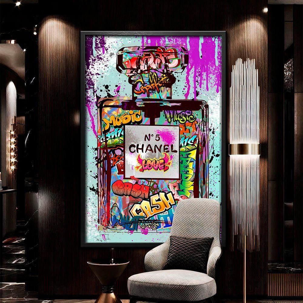 Quadro Decorativo Chanel Grafitti