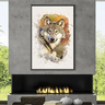 gray wolf canvas art clock canvas 29439340118101