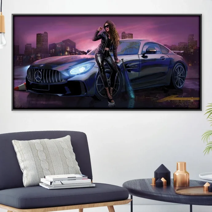 mercedes racer canvas art 50 x 25cm unframed canvas print artmrc000040726 clock canvas 29045519089749