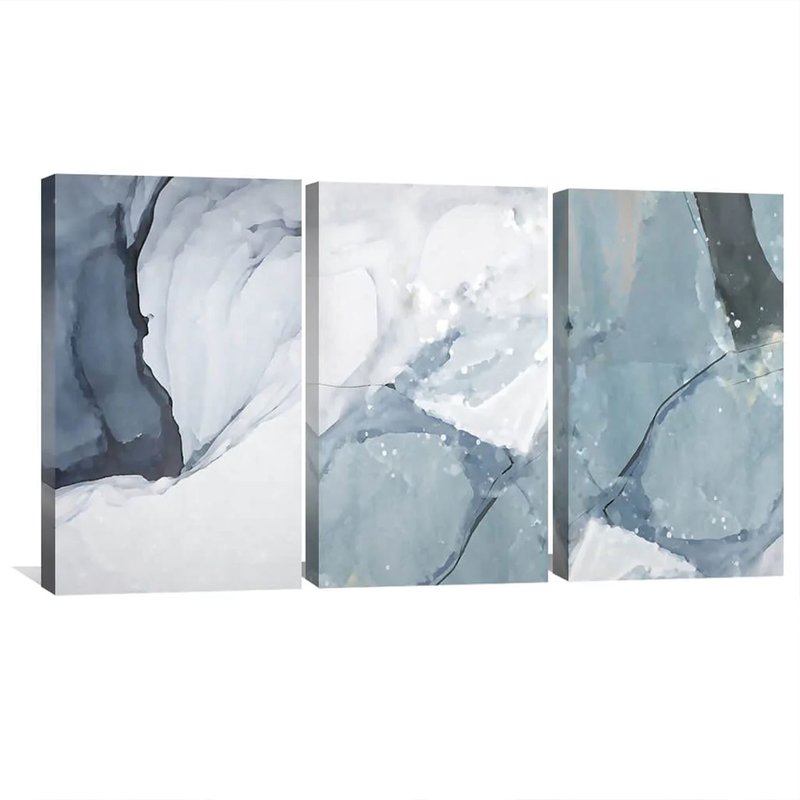 quadro decorativo glacier kit de 3 telas artnaribrasil kit com 3 quadros 40x20 cm cada borda infinita 516902