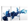 quadro decorativo cobalt splash kit de 3 telas artnaribrasil kit com 3 quadros 40x20 cm cada borda infinita 957897