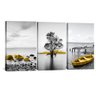 quadro decorativo yellow splash kit de 3 telas artnaribrasil kit com 3 quadros 40x20 cm cada borda infinita 591655