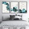 quadro decorativo abstract geo kit de 3 telas artnaribrasil kit com 3 quadros 40x20 cm cada moldura preta 209196
