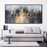 quadro decorativo millennium cityscape artnaribrasil 40x25cm moldura preta 533003