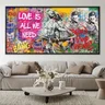 graffiti banksy love is all we need canvas art 50 x 25cm unframed canvas print artgbl000047829 clock canvas 29404841443413