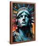 statue of liberty moldura v madeira c reflexo