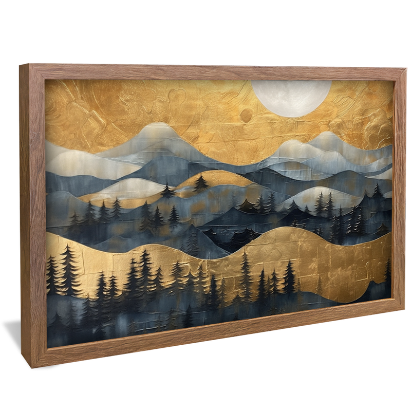 montanhas ondas abstratas h madeira