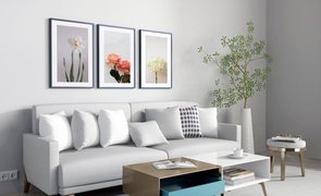quadros decorativos na parede da sala