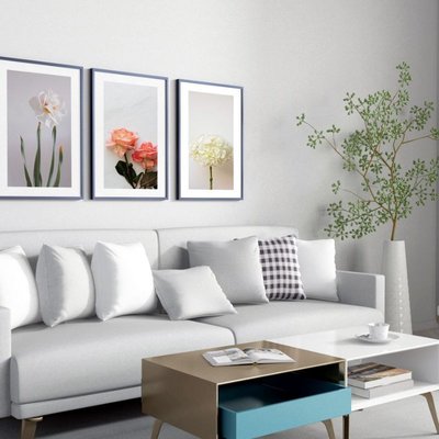 quadros decorativos na parede da sala