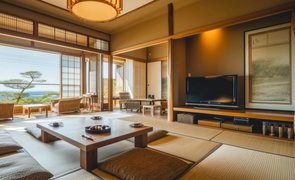 sala de casa com decoração no estilo japandi
