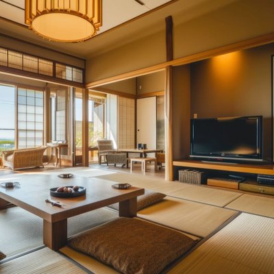sala de casa com decoração no estilo japandi
