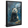 quadro panda ceu estrelado preto reflexo
