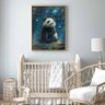 1 quadro panda ceu estrelado dourado
