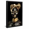 quadro mulher africana em dourado preto
