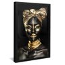 quadro mulher africana em dourado preto reflexo