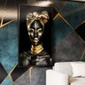 1 quadro mulher africana em dourado preto