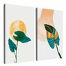 quadro duo floral verde borda infinita