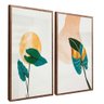 quadro duo floral verde madeira reflexo