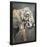 quadro elefante em mosaico preto reflexo