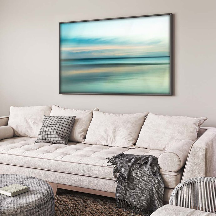 1 quadro horizonte em azul preto