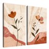 quadro duo floral tons rosa borda infinita