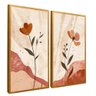 quadro duo floral tons rosa dourado