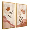 quadro duo floral tons rosa dourado reflexo
