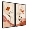 quadro duo floral tons rosa preto