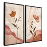 quadro duo floral tons rosa preto reflexo