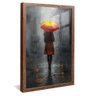 quadro mulher e guarda chuva madeira reflexo