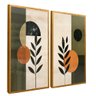 quadro duo floral em padroes dourado reflexo