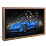 quadro patinhas no porsche azul madeira