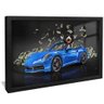 quadro patinhas no porsche azul preto reflexo