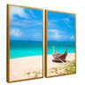 quadro duo barco e praia dourado