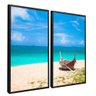 quadro duo barco e praia preto