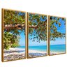 quadro trio praia maravilhosa dourado