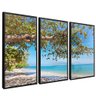quadro trio praia maravilhosa preto reflexo