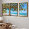 1 quadro trio praia maravilhosa dourado