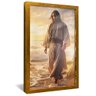 quadro jesus caminhando nas aguas dourado reflexo