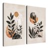 quadro duo floral em textura borda infinita
