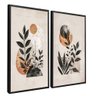 quadro duo floral em textura preto
