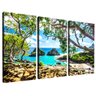 quadro 3 pecas paisagem na praia borda infinita
