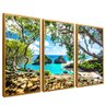 quadro 3 pecas paisagem na praia dourado