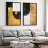 2 quadro duo canvas abstrato preto