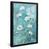 quadro centaureas brancas preto reflexo