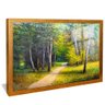 quadro caminho na floresta dourado reflexo