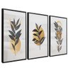 quadro trio ramos florais preto reflexo