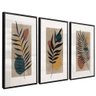 quadro trio floral fundo marrom preto reflexo