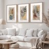 2 quadro trio floral fundo marrom madeira